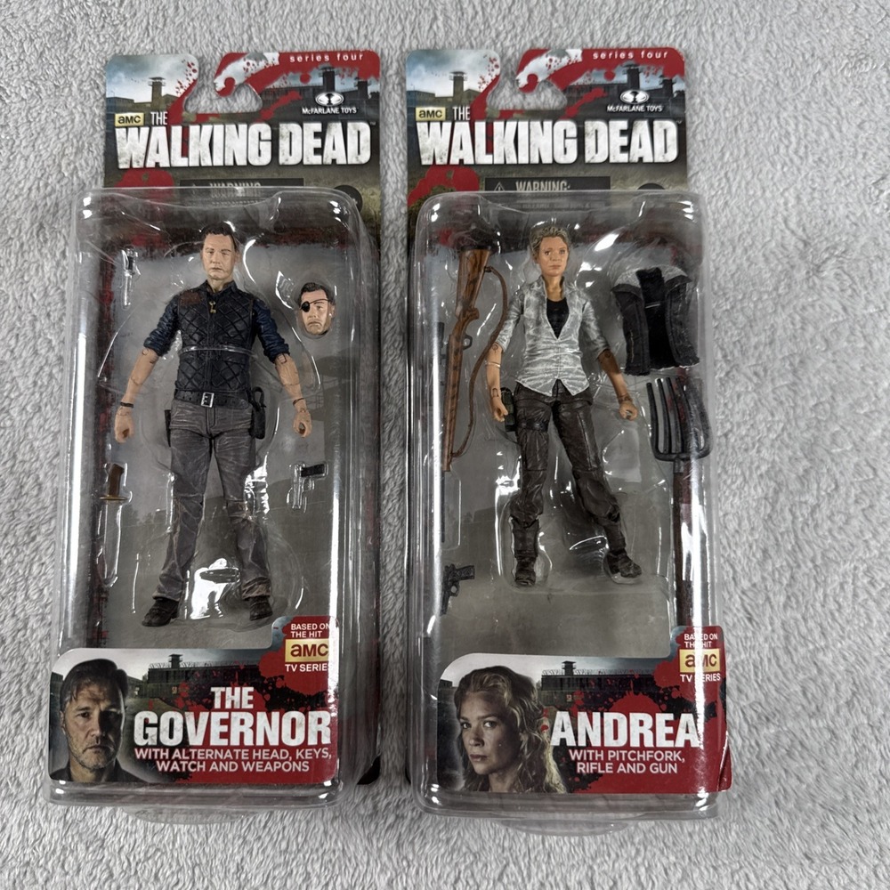 McFarlane The Walking Dead Lot of 2 - Series 4 , Andrea & The Governor